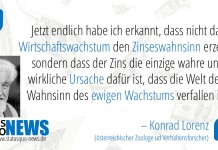 Der Begründer der Tierpsychologie und Nobelpreisträger Konrad Lorenz über den "Zinseswahnsinn":