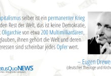 Eugen Drewermann: Kapitalismus ist permanenter Krieg von 200 Milliardären gegen den Rest der Welt