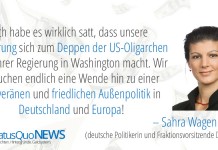 Sahra Wagenknecht: "Regierung macht sich zum Deppen der US-Oligarchen"